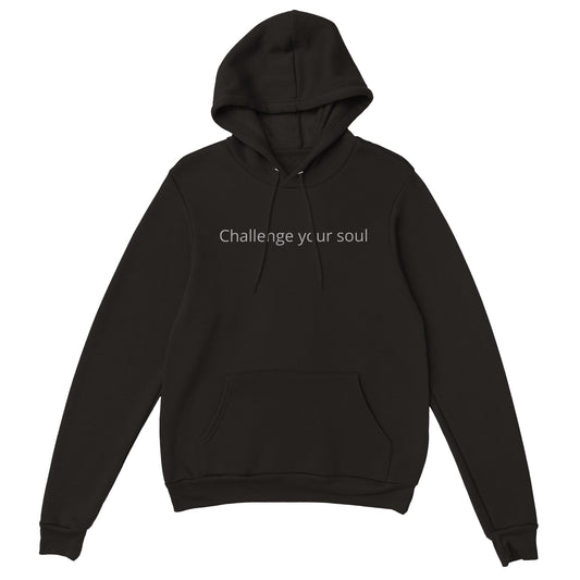 Premium Unisex Pullover Hoodie XL Challenge your Soul, (Back) Your body will follow